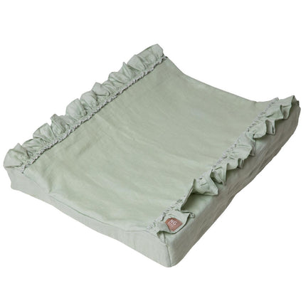 Changing bed sage green frill