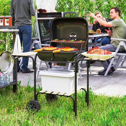 Ogļu grils ar aizslēdzamu vāku, tērauda rāmis, 1840 cm² gatavošanas zona