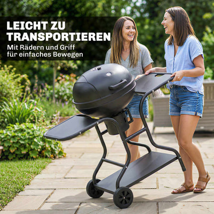 Ogļu katlu grils, 54 cm, ar sānu galdiņiem