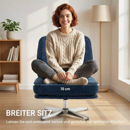 Šenila atpūtas krēsls, 360 grādu grozāms, 70 cm sēdekļa platums