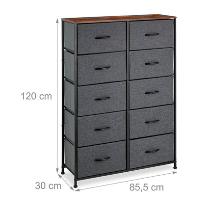 Kumode ar 10 atvilktnēm