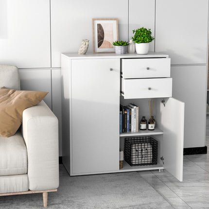 Kumode ar 2 durvīm un 2 atvilktnēm, 72 x 34 x 85,5 cm