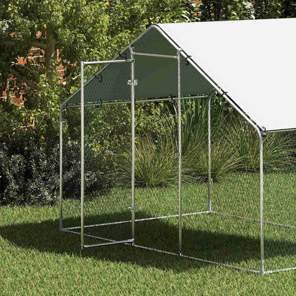 Chicken house in galvanized steel with waterproof roof, 3x1.7x1.9 m