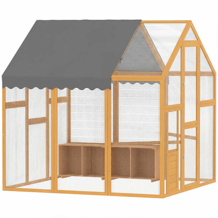 Vistu kūts ar aploku, 3,07 m², ūdensnecaurlaidīgs pārsegs, 6-8 vistām