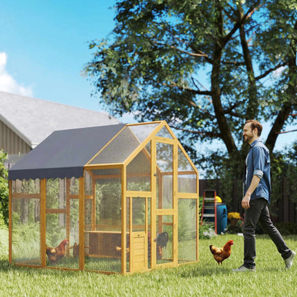 Vistu kūts ar aploku, 3,07 m², ūdensnecaurlaidīgs pārsegs, 6-8 vistām
