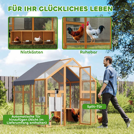 Vistu kūts ar aploku, 3,07 m², ūdensnecaurlaidīgs pārsegs, 6-8 vistām