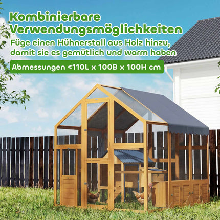 Vistu kūts ar aploku, 3,07 m², ūdensnecaurlaidīgs pārsegs, 6-8 vistām