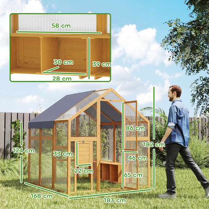 Vistu kūts ar aploku, 3,07 m², ūdensnecaurlaidīgs pārsegs, 6-8 vistām