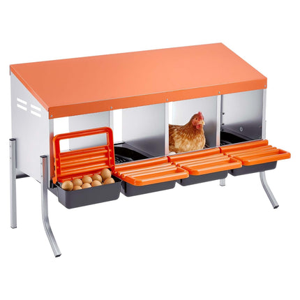 Chicken Nesting Boxes, 4-Compartment Roll-Away With Legs