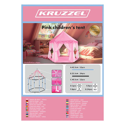 Bērnu telts rozā krāsā Kruzzel 23869