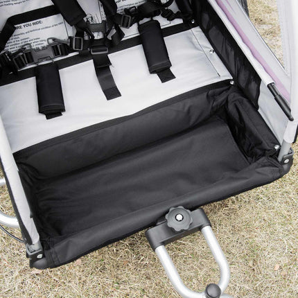 2-in-1 children's bike trailer with suspension and brake, red/black
