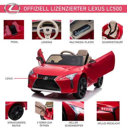 Bērnu automašīna Oficiāli licencēts Lexus Lc500 elektromobilis, 2.4G tālvadības pults, MP3/USB, gaismas un mūzika, 3-6 gadi
