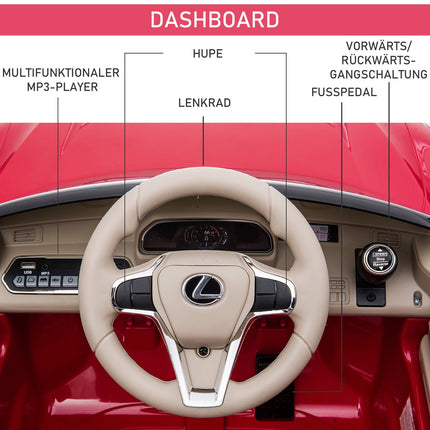 Bērnu automašīna Oficiāli licencēts Lexus Lc500 elektromobilis, 2.4G tālvadības pults, MP3/USB, gaismas un mūzika, 3-6 gadi