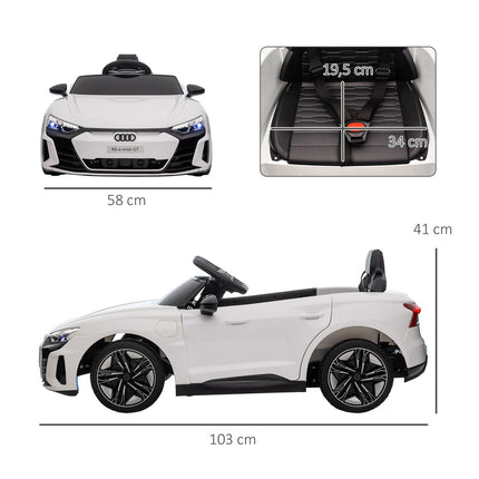 Electric car for children with remote control & music, 3-5 years, white