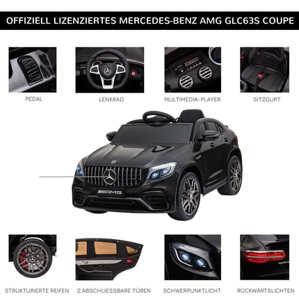 Bērnu transportlīdzeklis Mercedes-Benz Amg Gla45 Licencēts Elektromobilis Ar Tālvadības Pulti 2 X 35W Motori MP3 Drošības Josta 37-60 Mēneši Melns