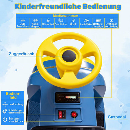 Bērnu 12 V elektriskā braucamā automašīna, zila, 2 sēdvietas un motori