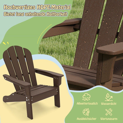 Bērnu Adirondack krēsls, HDPE, ergonomiska atzveltne