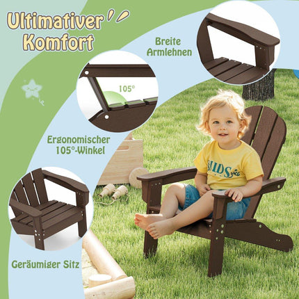Bērnu Adirondack krēsls, HDPE, ergonomiska atzveltne