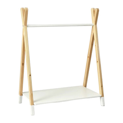 Bērnu mēteļu pakaramais, priede/MDF, dabīgs un balts, 100 cm