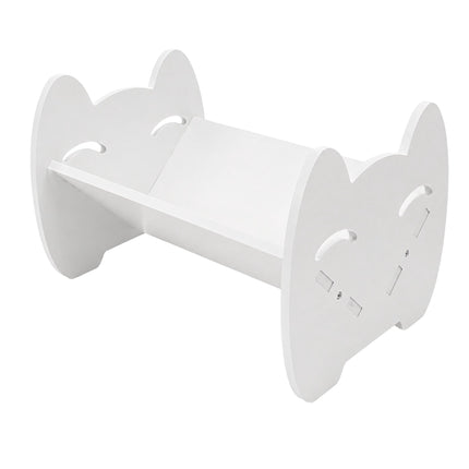 Children's Desk Bookshelf with Cat Design, White PVC, 3 kg Load
