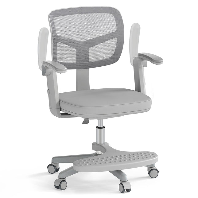 Bērnu rakstāmgalda krēsls, regulējams augstums 41-52 cm, pelēks