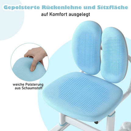 Bērnu rakstāmgalda krēsls, regulējams augstums, ergonomiska atzveltne
