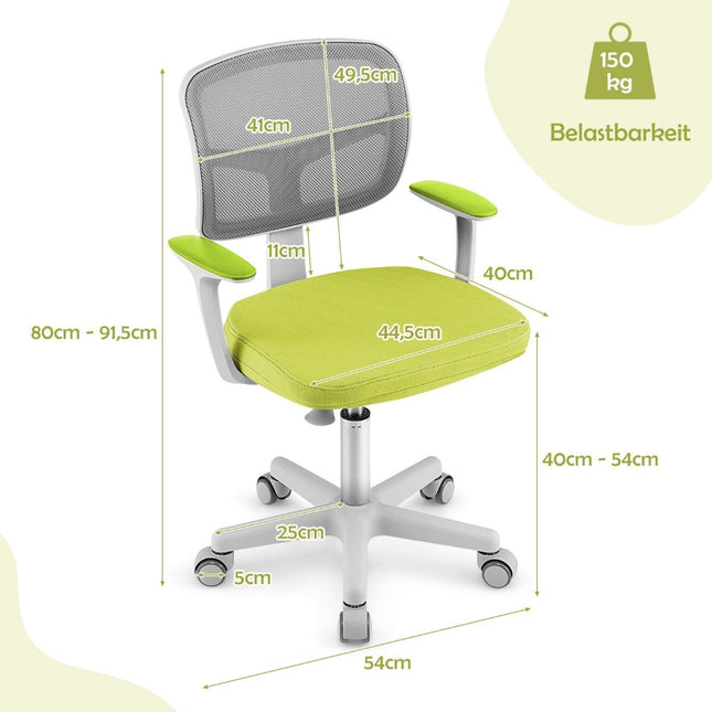 Children's Desk Chair Children's Computer Chair with Adjustable Height Green