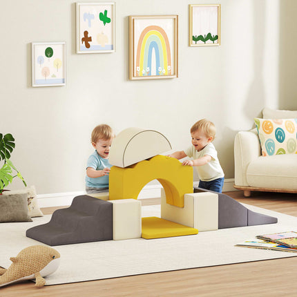 Children's Foam Play Set, 7-Piece, Yellow Velvet