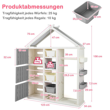 Bērnu mājas formas skapis ar drēbju stieņu