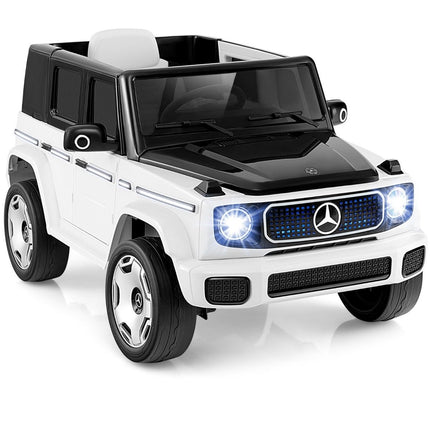 Bērnu Mercedes-Benz elektromobilis ar 2.4G tālvadības pulti un priekšējo lukturi, 12V, balts