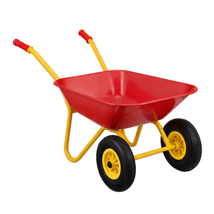 Children's Metal Wheelbarrow with 2 Wheels, Red, 43 x 74 x 36 cm