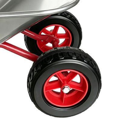 Children's Metal Wheelbarrow with 2 Wheels, Silver, 43 x 74 x 36 cm
