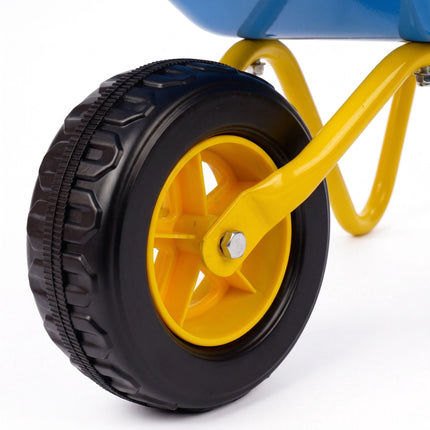 Children's Metal Wheelbarrow with Rubber Wheel, Blue, 43 x 74 x 36 cm