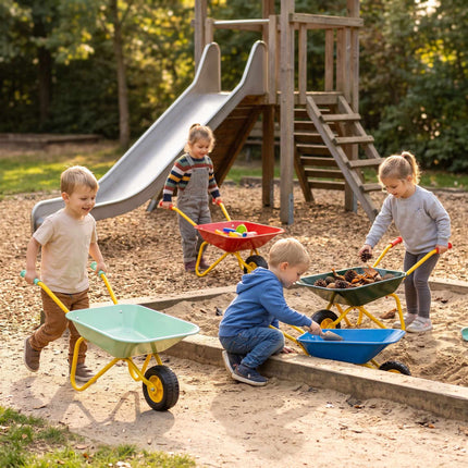 Children's Metal Wheelbarrow with Rubber Wheel, Blue, 43 x 74 x 36 cm