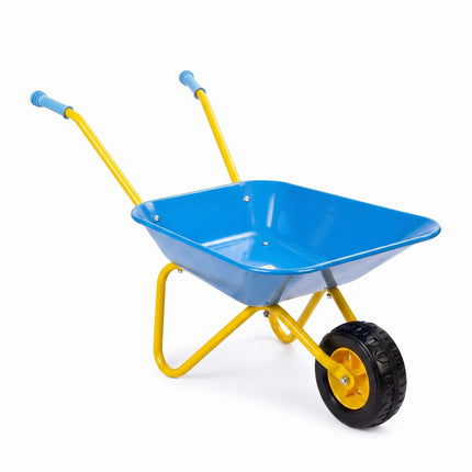 Children's Metal Wheelbarrow with Rubber Wheel, Blue, 43 x 74 x 36 cm
