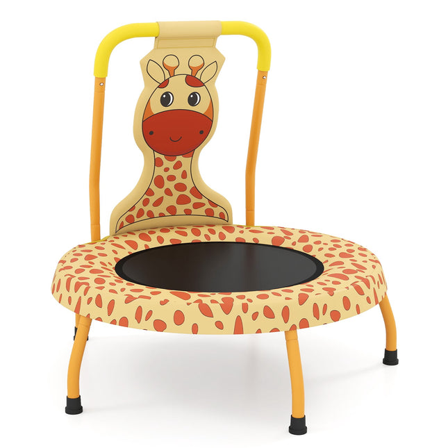Bērnu mini batuts ar rokturi, žirafes dizains, 71 cm