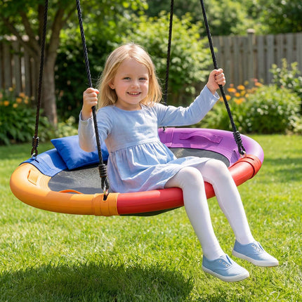 Bērnu āra ligzdas šūpoles, 120 cm, regulējama virve