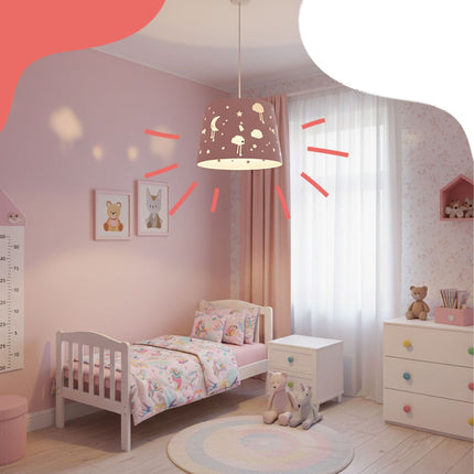 Bērnu istabas piekaramā lampa - nakts debesu dizains