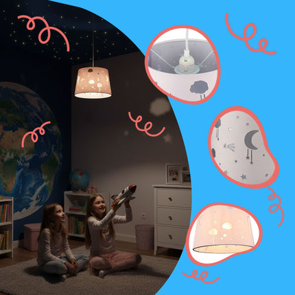 Bērnu istabas piekaramā lampa - nakts debesu dizains