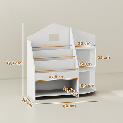 Bērnu plaukts, 7 līmeņi, izturība 40 kg, balts