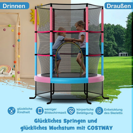 Bērnu batuts ar drošības tīklu, 165 cm, celtspēja 200 kg