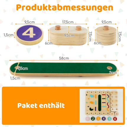 Bērnu koka līdzsvara siju komplekts ar 6 akmeņiem
