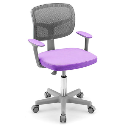 Bērnu rakstāmgalda krēsls, 360° grozāms, jauniešu krēsls, 80-91,5 cm, regulējams augstums, 54 x 50 x 80-91,5 cm, violets