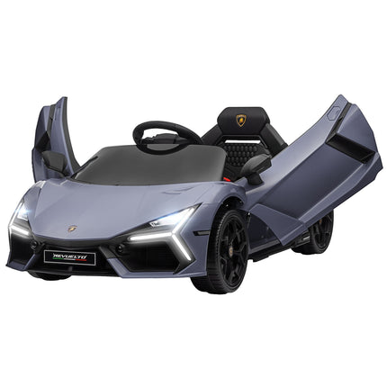 Bērnu elektromobilis 12 V bērnu automašīna ar 2.4G tālvadības pulti, mūziku, amortizatoru, elektromobilis ar gaismām, USB/MP3 portu, atpakaļgaitas funkciju, 3-5 km/h, bērniem no 3 līdz 5 gadu vecumam, pelēks