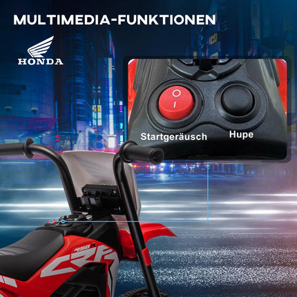 6V electric motorcycle for children with horn and music, red