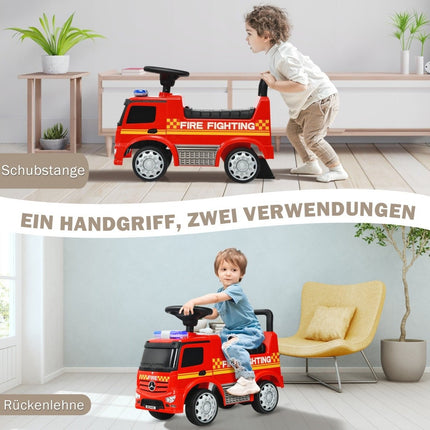 Bērnu ugunsdzēsēju mašīna ar licenci Mercedes Benz stumjamai automašīnai, 62 x 29 x 43 cm, sarkana