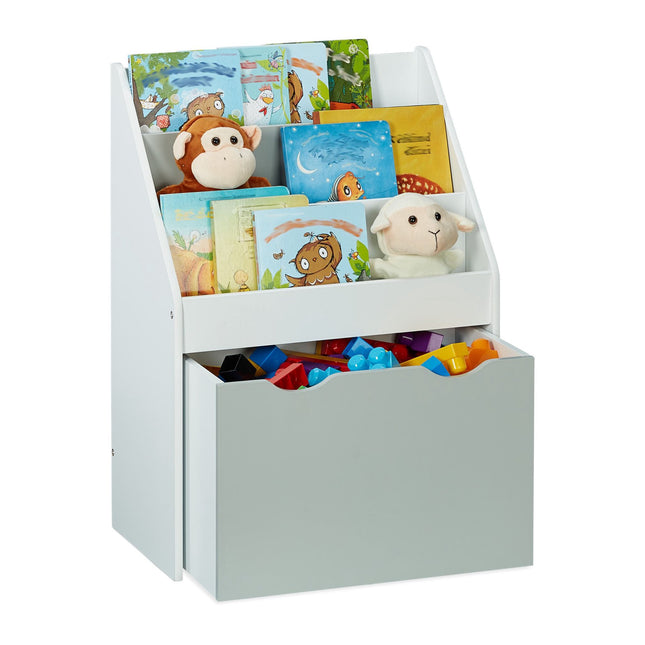 Children's room shelf with toy box