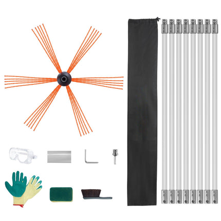 Chimney Sweep Kit, 8 m, 8 Nylon Rods, 360 Brush