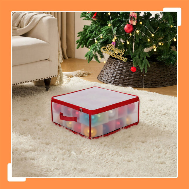 Christmas Bauble Storage Box with Adjustable Dividers