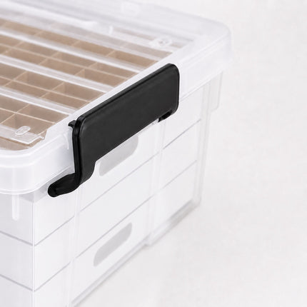 Christmas Bauble Storage Box with Carry Handle, 3 Levels, Transparent